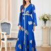 Abaya robe de soirée pour femmes, imprimé dubaï, manches longues