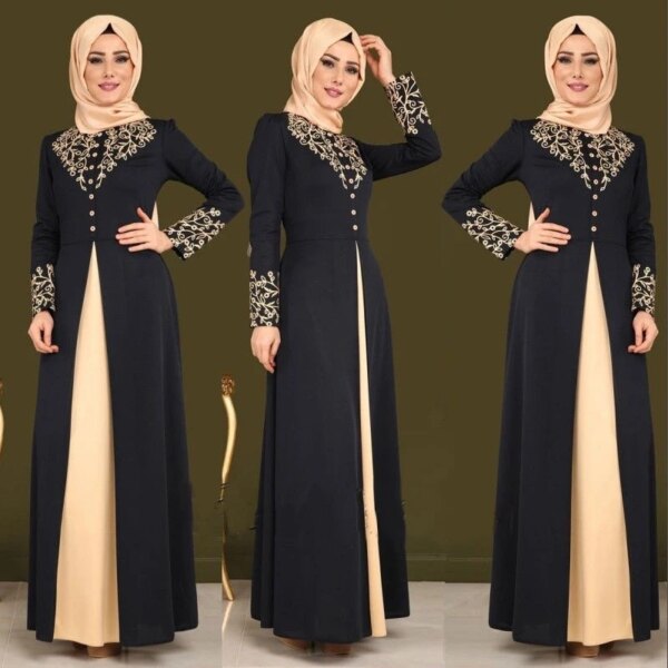 Robe Abaya pour femme musulmanes, élégante, imprimée
