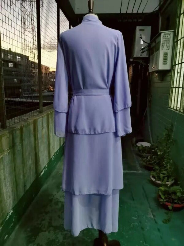 14231-48c53d.jpg Abaya en mousseline de soie, Robe musulmane à trois couches