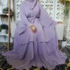 Abaya en mousseline de soie, Robe musulmane à trois couches