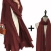Abaya – Kimono Double couche pour femmes, Cardigan musulman