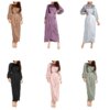 abaya – Robe Maxi en Satin à manches longues bouffantes pour femmes