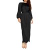 abaya – Robe Maxi en Satin à manches longues bouffantes pour femmes