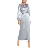 abaya – Robe Maxi en Satin à manches longues bouffantes pour femmes