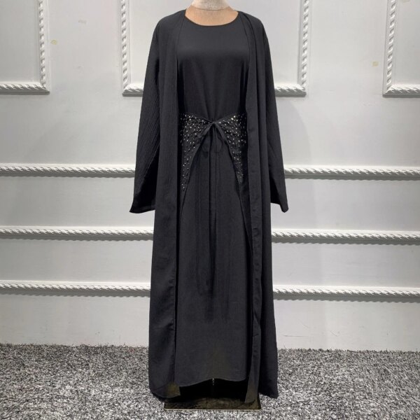 Abaya – Robe musulmane pour femmes, 3 pièces, mode