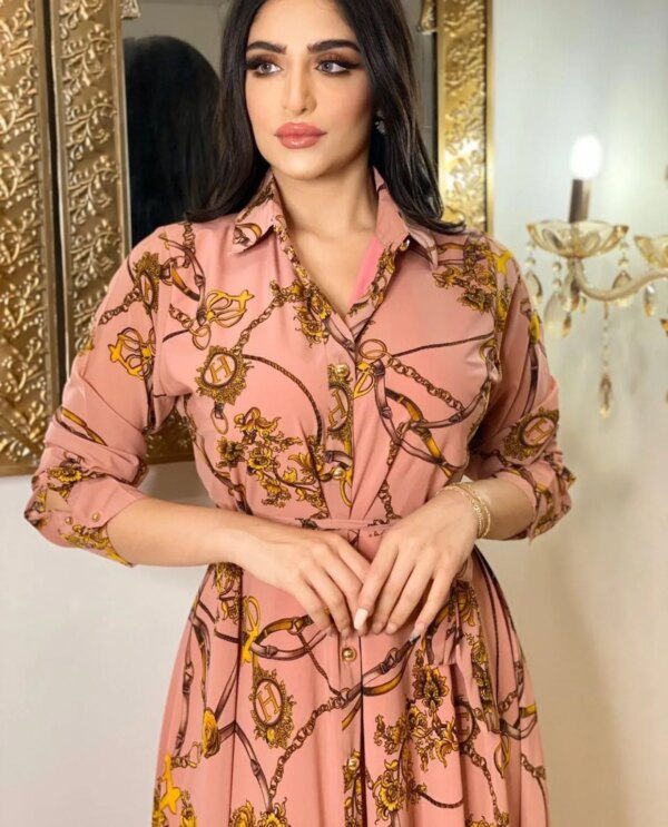 Abaya robe longue à imprimé dubaï pour femmes
