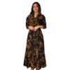 Abaya robe longue à imprimé dubaï pour femmes