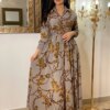 Abaya robe longue à imprimé dubaï pour femmes