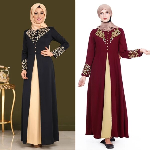 Abaya robe pour femmes musulmanes, manches longues