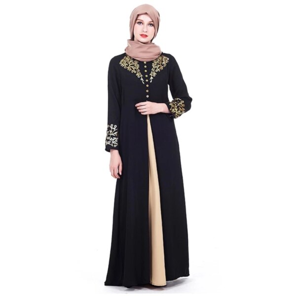 Abaya robe pour femmes musulmanes, manches longues