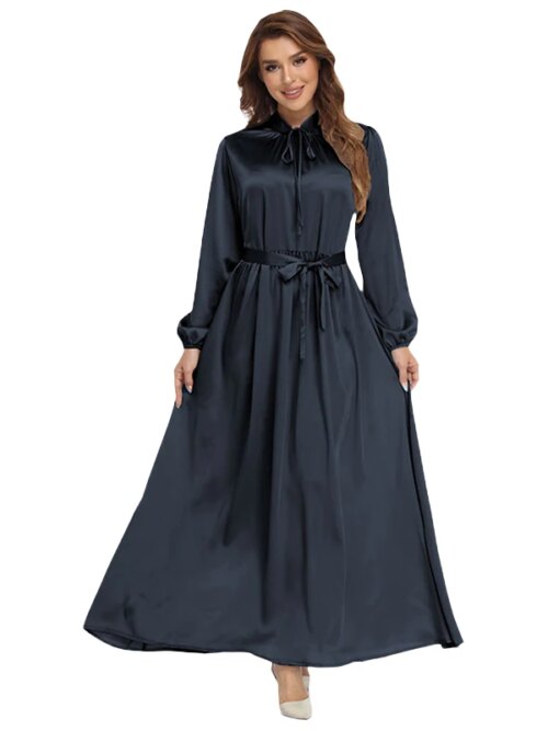 Robe Satin pour femmes musulmanes, Abaya, élégante