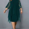 Robe de soirée mi-longue élégante pour femmes potelées