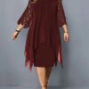 Robe de soirée mi-longue élégante pour femmes potelées