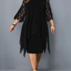 Robe de soirée mi-longue élégante pour femmes potelées