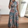 robe longue femme à fleurs pour femmes, manches courtes