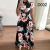 robe longue femme à fleurs pour femmes, manches courtes