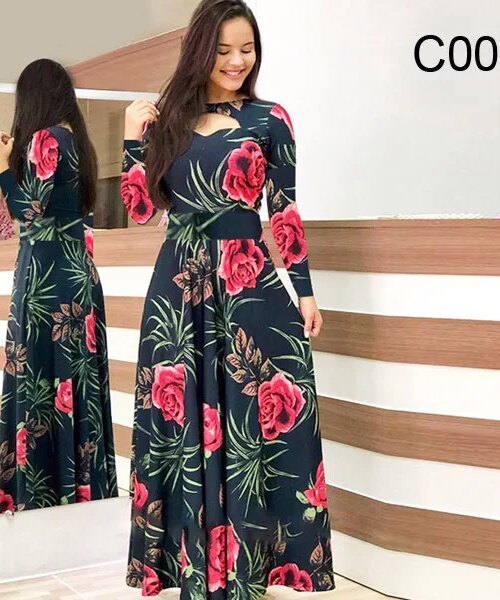 16492-725597.jpg Robe longue femme Maxi élégante à manches longues pour Femme, vêtement d'hiver décontracté