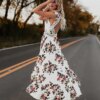 Robe longue femme asymétrique à fleurs pour femmes, vêtement d'été décontracté