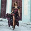 16739-aaa9d4.jpg Robe longue femme de plage à fleurs, tenue d'été Vintage, mode déesse, Sexy