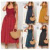 Robe longue à imprimé Floral pour femmes, Sexy, col en V, style bohémien, élégante