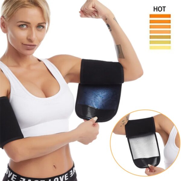 Ceinture de mise en forme des bras Sauna unisexe, 1 paire, revêtement ionique