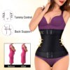 Ceinture Amincissante en Latex pour Femme, Corset d'Entraînement pour Taille, Perte de Poids, Acier Noir