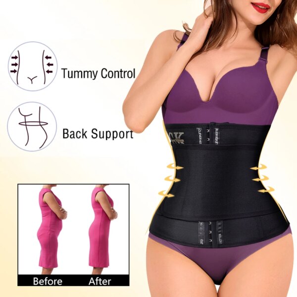 Ceinture Amincissante en Latex pour Femme, Corset d'Entraînement pour Taille, Perte de Poids, Acier Noir