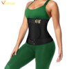 Ceinture Amincissante en Latex pour Femme, Corset d'Entraînement pour Taille, Perte de Poids, Acier Noir