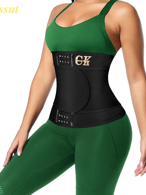 Ceinture Amincissante en Latex pour Femme, Corset d'Entraînement pour Taille, Perte de Poids, Acier Noir