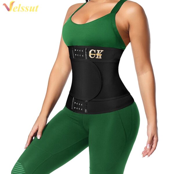 Ceinture Amincissante en Latex pour Femme, Corset d'Entraînement pour Taille, Perte de Poids, Acier Noir