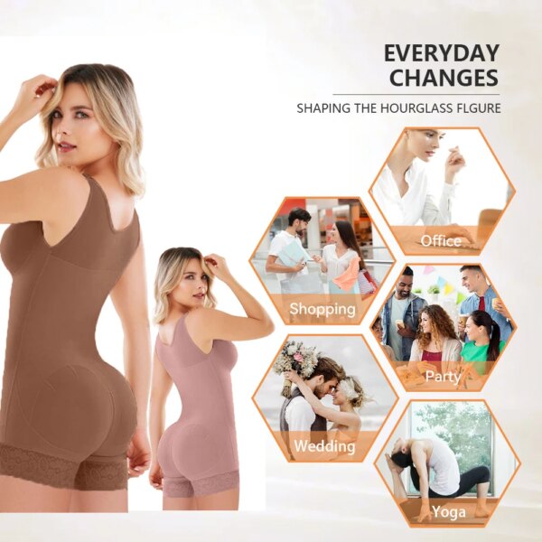 Gaine amincissante courte femme – haute compression avec broches réglables
