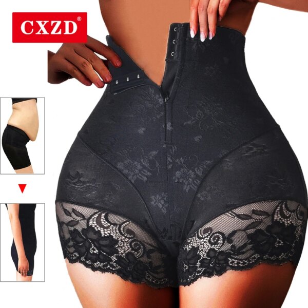 corset amincissant culotte moulante en dentelle pour femmes, Corset Double contrôle