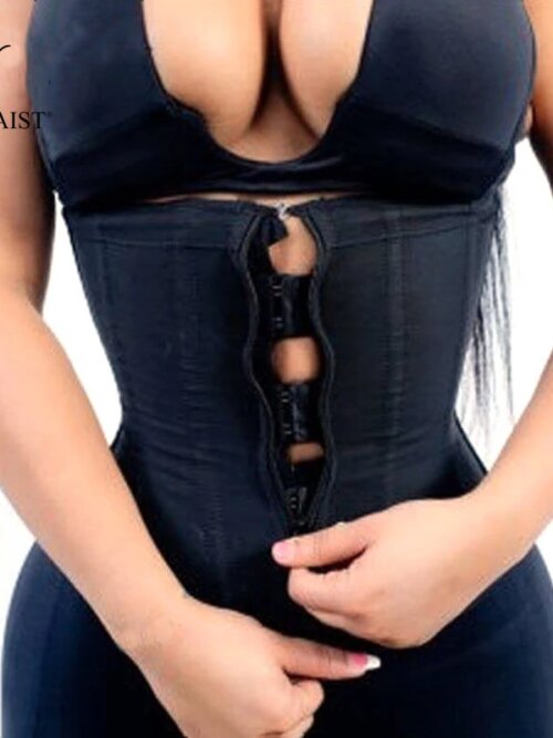 corset amincissant en latex avec fermeture éclair pour femme, lingerie amincissante