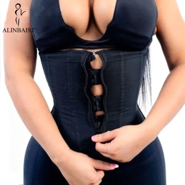 corset amincissant en latex avec fermeture éclair pour femme, lingerie amincissante