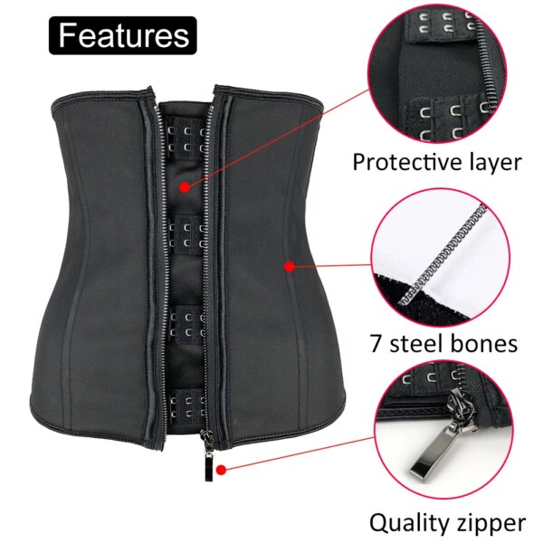 corset amincissant en latex avec fermeture éclair pour femme, lingerie amincissante