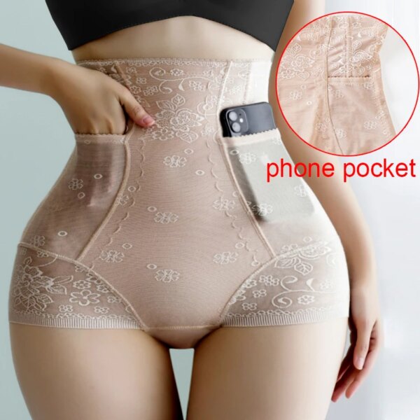 Pantalon amincissant Sexy en dentelle avec fermeture éclair, culotte à Double contrôle