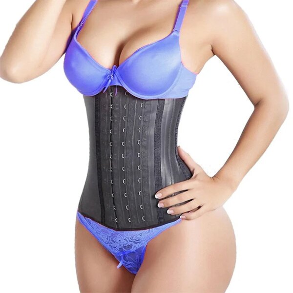 corset amincissant en Latex pour femmes, ceinture en sablier, Long torse, 9 os en acier