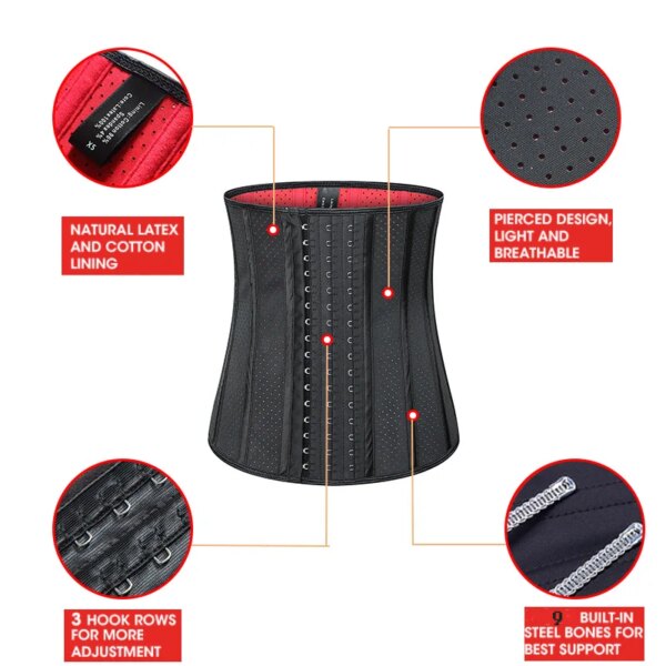 corset amincissant de Sport Long en Latex respirant pour le torse, cintré de taille
