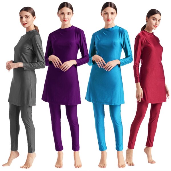 maillot de bain gainant ventre plat pour femmes musulmanes, séchage rapide