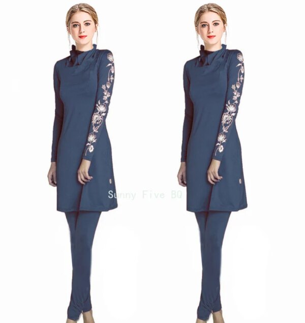 burkini - Maillot de bain pour femmes musulmanes, 3 pièces, hijab, imprimé, Protection solaire