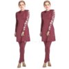 burkini - Maillot de bain pour femmes musulmanes, 3 pièces, hijab, imprimé, Protection solaire