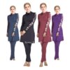 burkini - Maillot de bain pour femmes musulmanes, 3 pièces, hijab, imprimé, Protection solaire