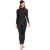 burkini - Maillot de bain musulman noir solide à manches longues pour femmes, Burkini