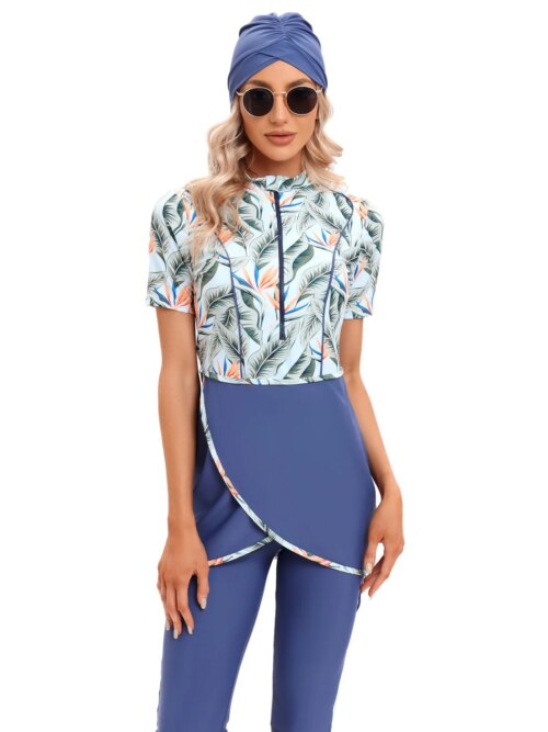 burkini Maillot de bain musulman pour femmes, ensemble 3 pièces