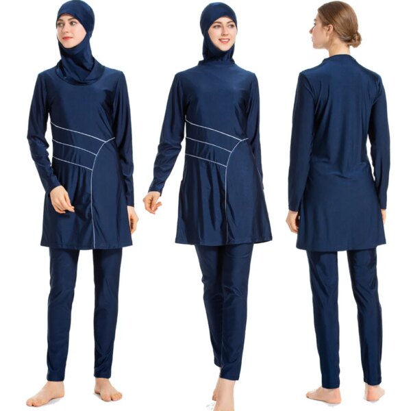 burkini Maillot de bain pour femmes musulmanes, Hijab modeste, manches longues