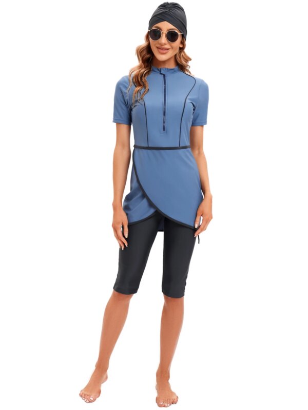 burkini Maillot de bain musulman pour femmes, ensemble 3 pièces