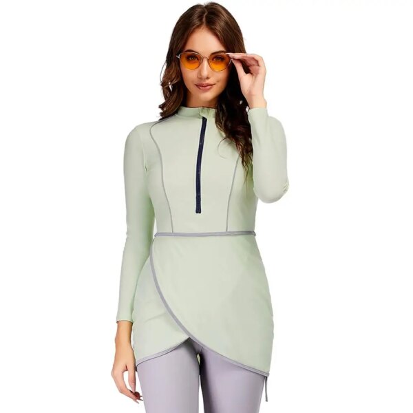 19205-f11678.jpg burkini Maillot de bain musulman 3 pièces, Patchwork modeste, Hijab à manches longues