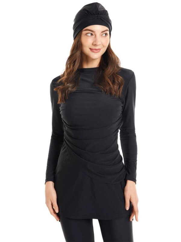 Maillot de bain musulman toute noire, burkini, Islam, Bikini, couverture complète, Hijab