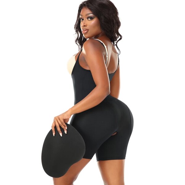 Body gainant femme – sous-vêtement sculptant avec coussinets effet galbant taille haute