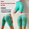 Shorts de sport taille haute pour femmes, culotte de contrôle du ventre, moulante, Sexy